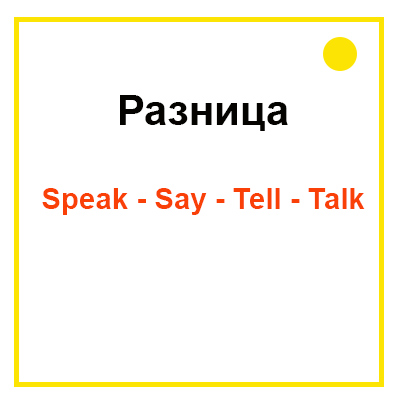 Чем отличаются слова say, speak, talk, tell