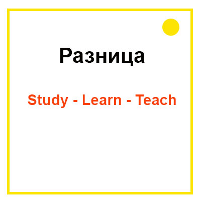 Разница Study Learn Teach